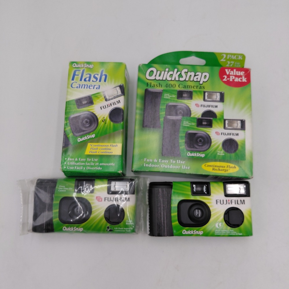 Fujifilm QuickSnap Flash 400 35mm Disposable Camera Lot of 5 Expired NOS